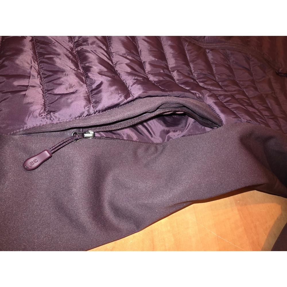 32 Degrees Heat Womens Mixed Media Quilted Puffer Jacket Plum Purple Small - Picture 7 of 7